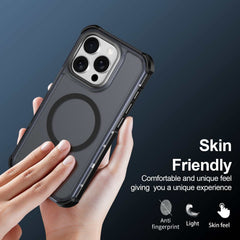 For iPhone 15 Pro Magnetic Case Electroplated Frame Skin-touch TPU+PC Phone Cover