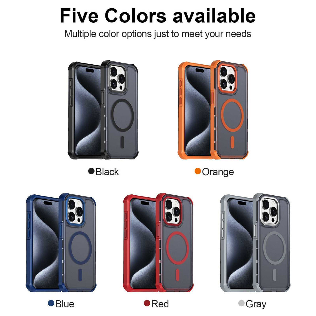 Slim electroplated iPhone 15 Pro magnetic case with dual TPU and PC protection and raised edges