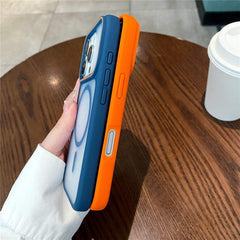For iPhone 16 Pro Magnetic Case Large Viewing Window TPU + PC Shockproof Phone Cover