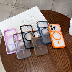 For iPhone 16 Pro Magnetic Case Large Viewing Window TPU + PC Shockproof Phone Cover