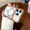 iPhone 16 Pro Magnetic Case shockproof TPU PC phone cover with large camera window and built-in magnet