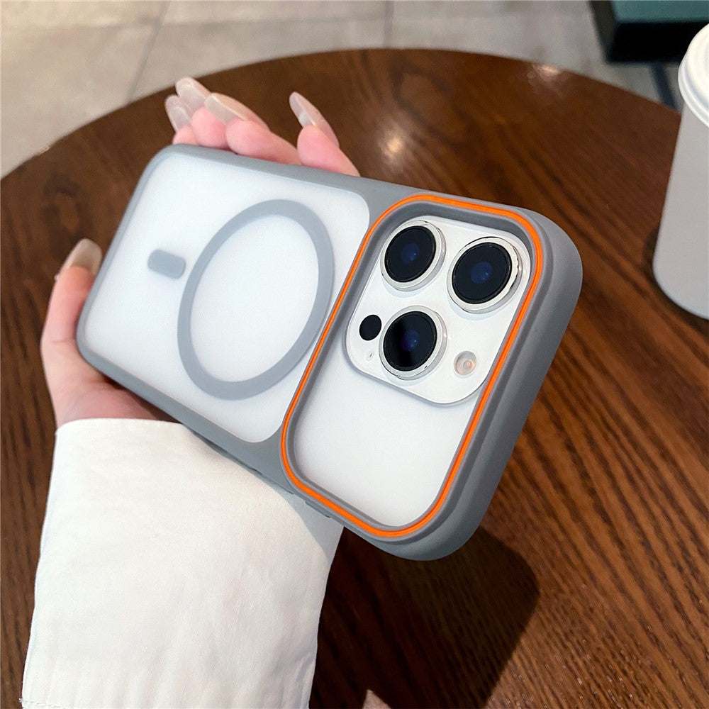 iPhone 16 Pro magnetic case with large viewing window, shockproof TPU and PC protection, built-in magnetic ring, and precise cutouts