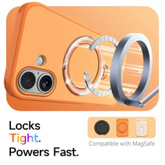 For iPhone 17 Magnetic Case Ring Holder Kickstand PC + TPU Dual-Layer Protective Phone Cover