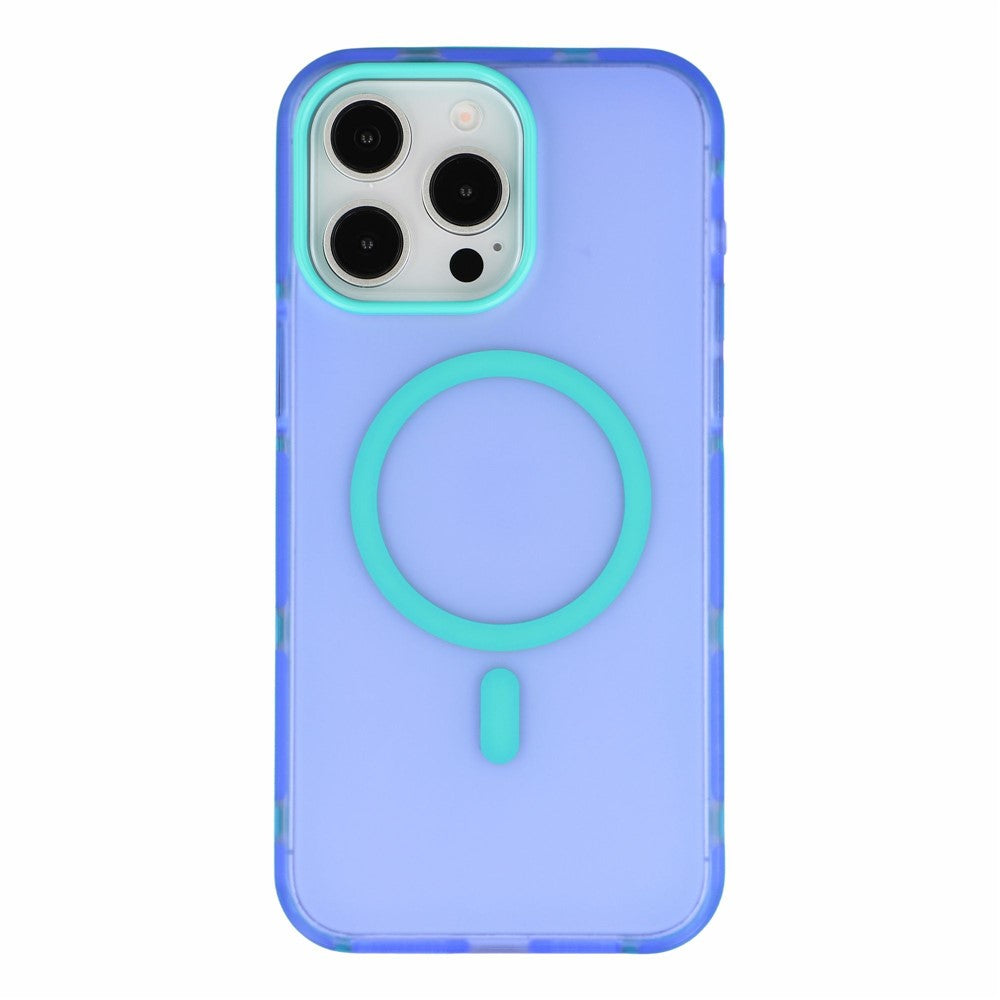 For iPhone 15 Pro Max Magnetic Case PC + TPU Dual-Layer Shockproof Anti-Slip Phone Cover with Metal Buttons