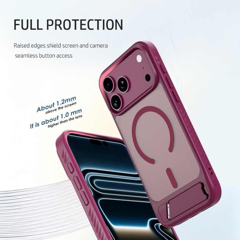 LEREACH Le-Chic Series for iPhone 18 Pro Max / 17 Pro Max Magnetic Case TPU + PC Kickstand Phone Cover