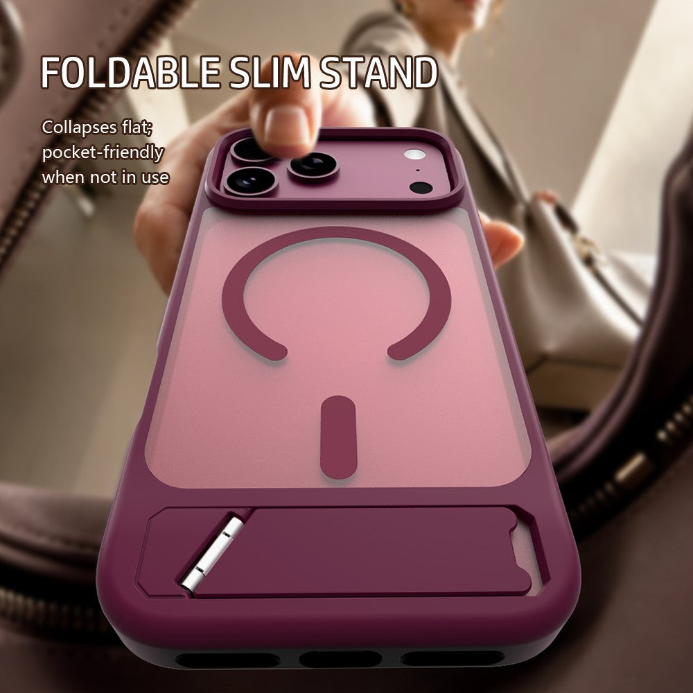 LEREACH Le-Chic Series for iPhone 18 Pro Max / 17 Pro Max Magnetic Case TPU + PC Kickstand Phone Cover