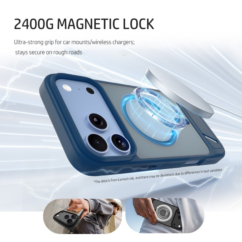 LEREACH Le-Chic Series for iPhone 18 Pro Max / 17 Pro Max Magnetic Case TPU + PC Kickstand Phone Cover