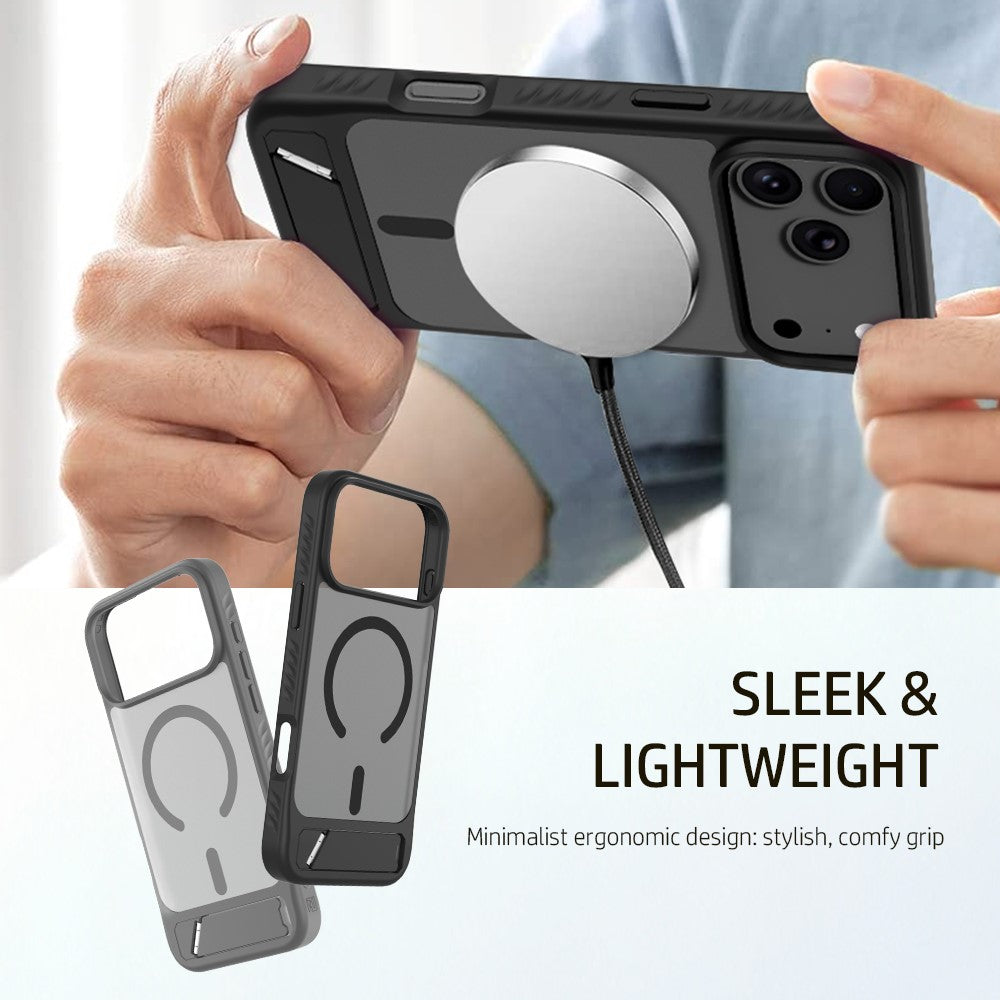 LEREACH Le-Chic Series for iPhone 18 Pro Max / 17 Pro Max Magnetic Case TPU + PC Kickstand Phone Cover