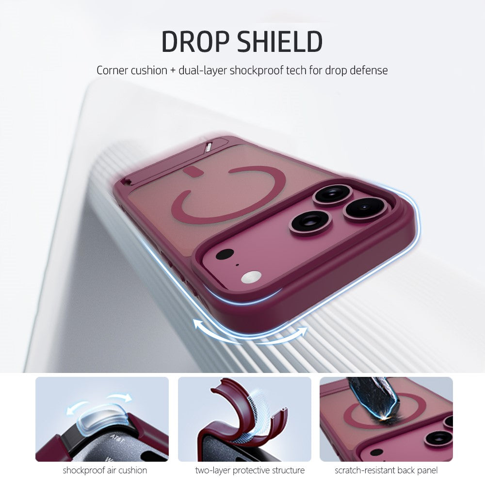 LEREACH Le-Chic Series for iPhone 18 Pro Max / 17 Pro Max Magnetic Case TPU + PC Kickstand Phone Cover