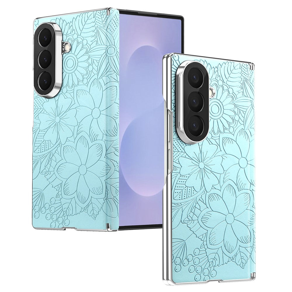 For Samsung Galaxy Z Fold8 Ultra Magnetic Case Embossed Floral Electroplated Dual-Axis Anti-Drop Phone Cover