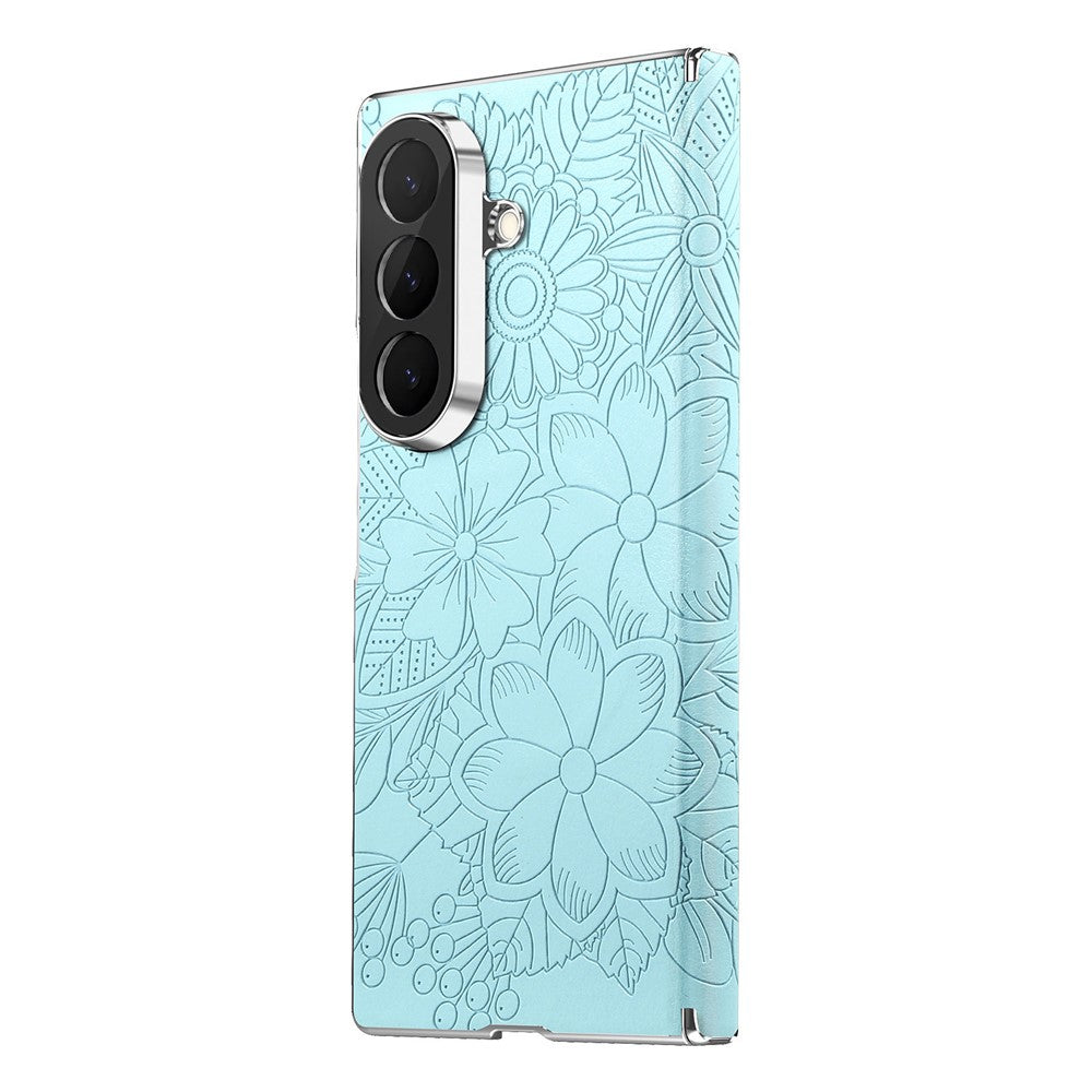 For Samsung Galaxy Z Fold8 Ultra Magnetic Case Embossed Floral Electroplated Dual-Axis Anti-Drop Phone Cover