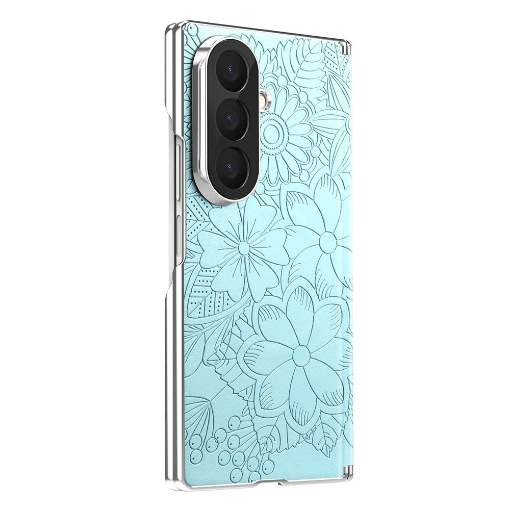 For Samsung Galaxy Z Fold8 Ultra Magnetic Case Embossed Floral Electroplated Dual-Axis Anti-Drop Phone Cover
