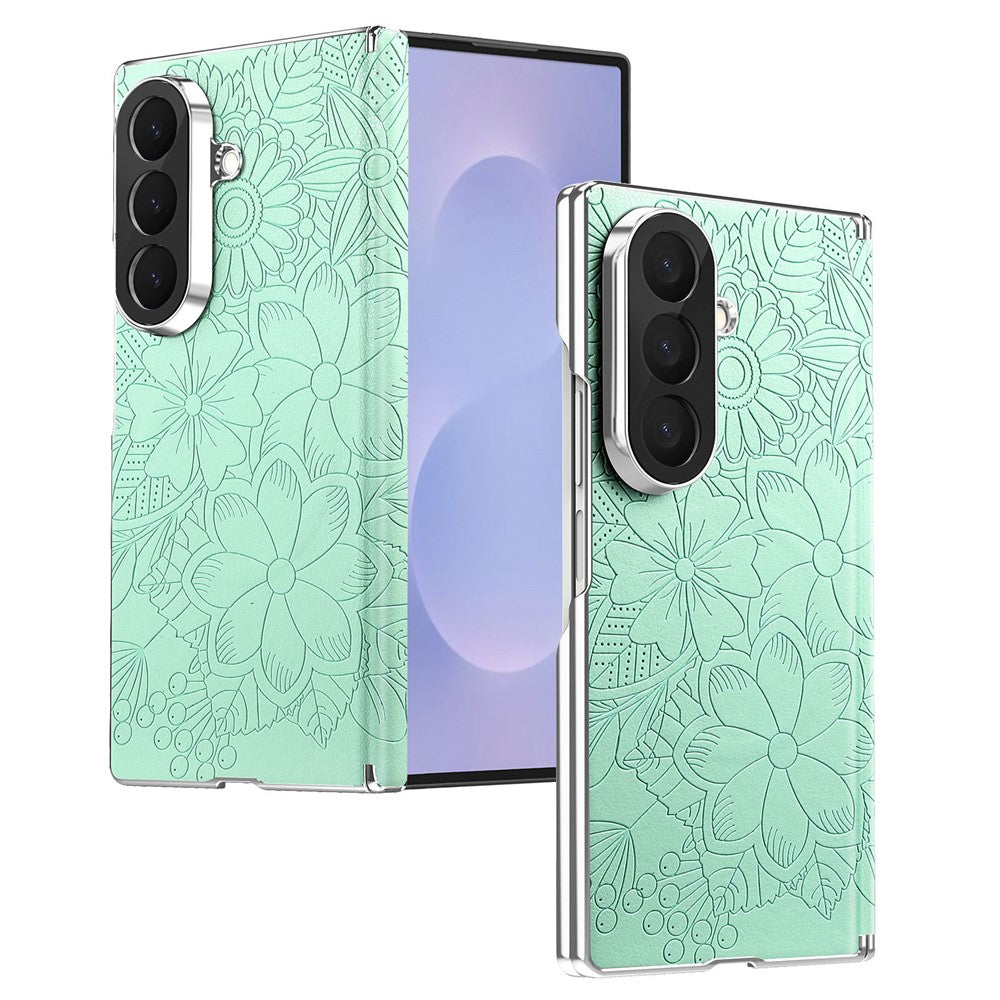 For Samsung Galaxy Z Fold8 Ultra Magnetic Case Embossed Floral Electroplated Dual-Axis Anti-Drop Phone Cover