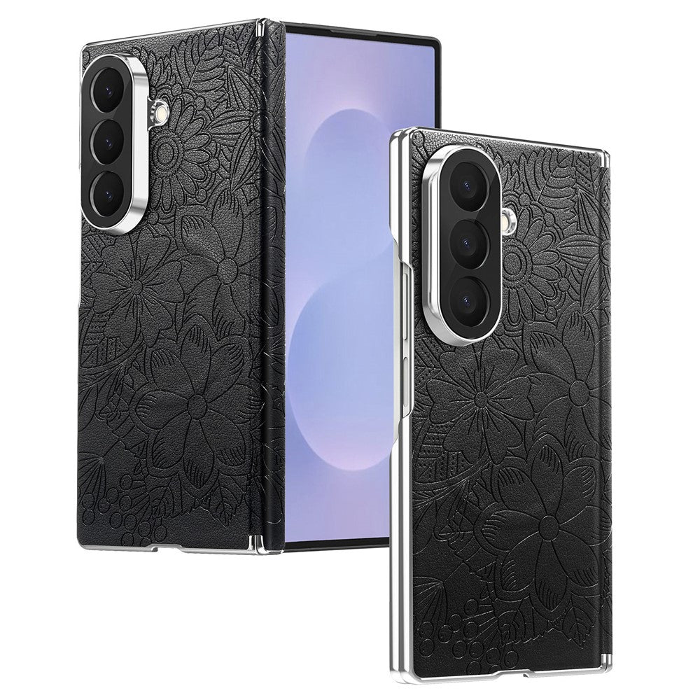 For Samsung Galaxy Z Fold8 Ultra Magnetic Case Embossed Floral Electroplated Dual-Axis Anti-Drop Phone Cover