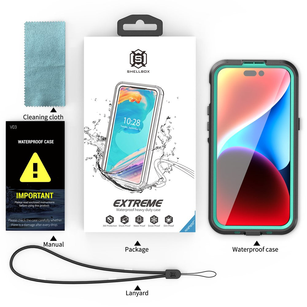 SHELLBOX Dot+ Series Magnetic Case for iPhone 15 Pro Max IP68 Waterproof Clear PC+TPU Phone Shell Compatible with MagSafe
