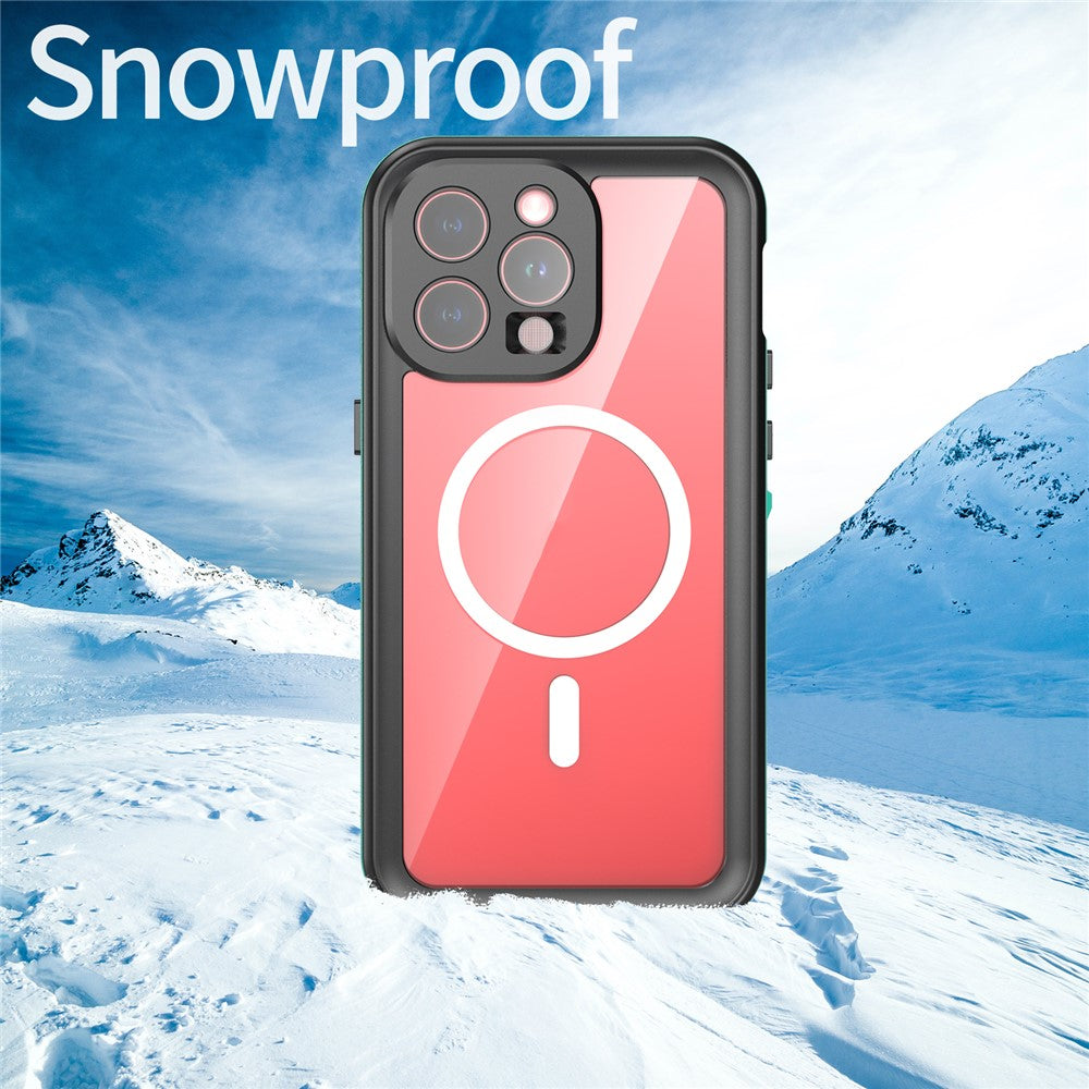 SHELLBOX Dot+ Series Magnetic Case for iPhone 15 Pro Max IP68 Waterproof Clear PC+TPU Phone Shell Compatible with MagSafe