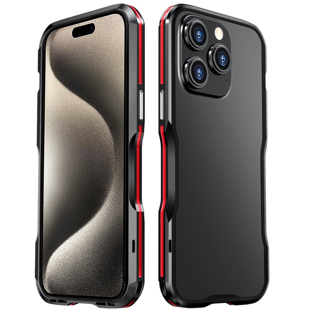 LUPHIE Bumper Case for iPhone 15 Pro Anti-Fall Shockproof Metal Frame Phone Cover Protector