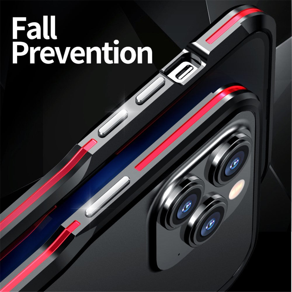 LUPHIE Bumper Case for iPhone 15 Pro Anti-Fall Shockproof Metal Frame Phone Cover Protector