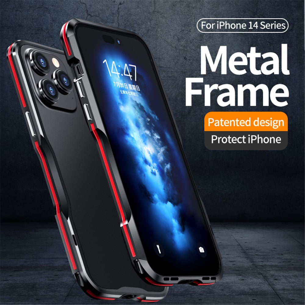 LUPHIE Bumper Case for iPhone 15 Pro Anti-Fall Shockproof Metal Frame Phone Cover Protector
