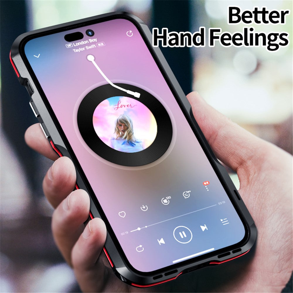 LUPHIE Bumper Case for iPhone 15 Pro Anti-Fall Shockproof Metal Frame Phone Cover Protector
