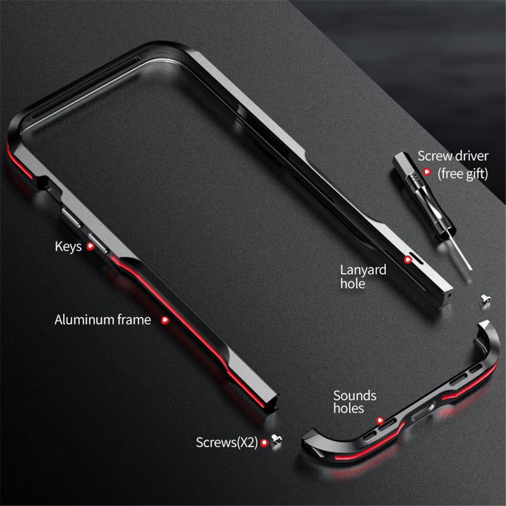 LUPHIE Bumper Case for iPhone 15 Pro Anti-Fall Shockproof Metal Frame Phone Cover Protector