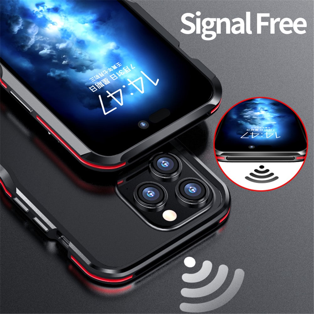 LUPHIE Bumper Case for iPhone 15 Pro Anti-Fall Shockproof Metal Frame Phone Cover Protector