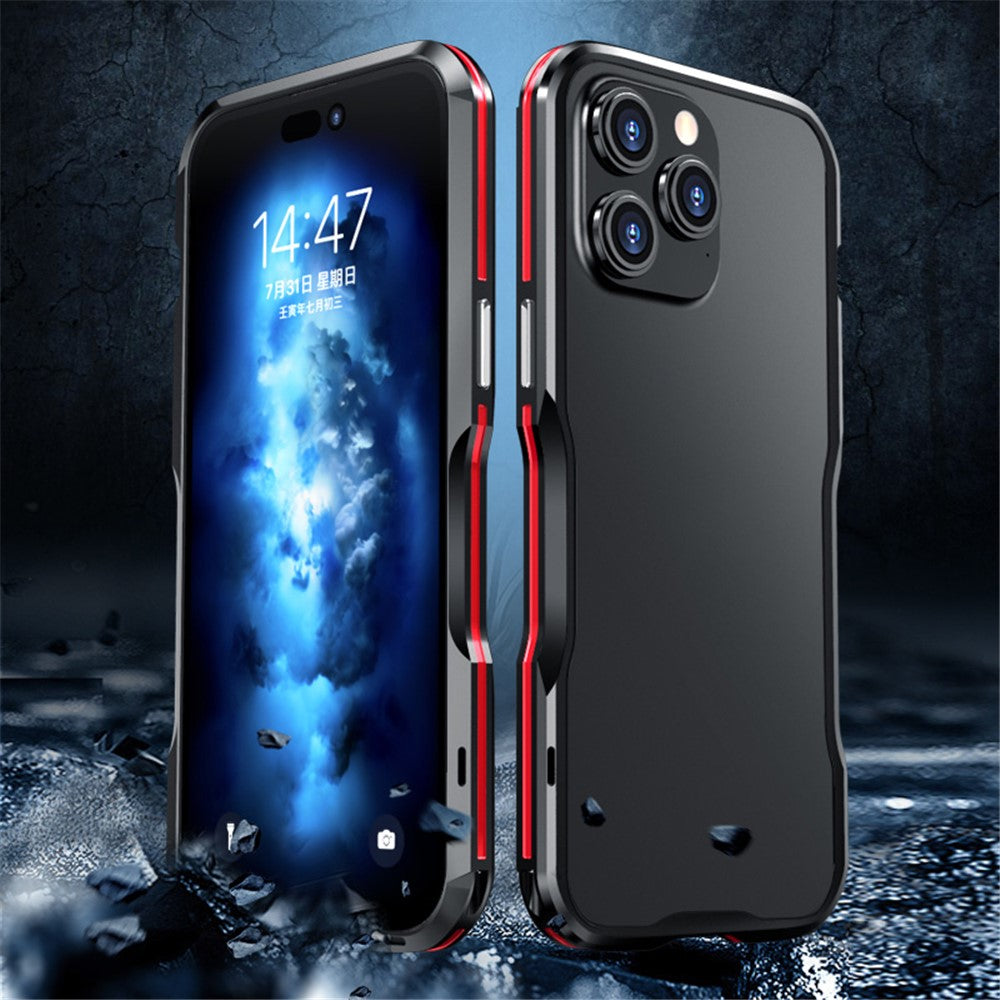 LUPHIE Bumper Case for iPhone 15 Pro Anti-Fall Shockproof Metal Frame Phone Cover Protector