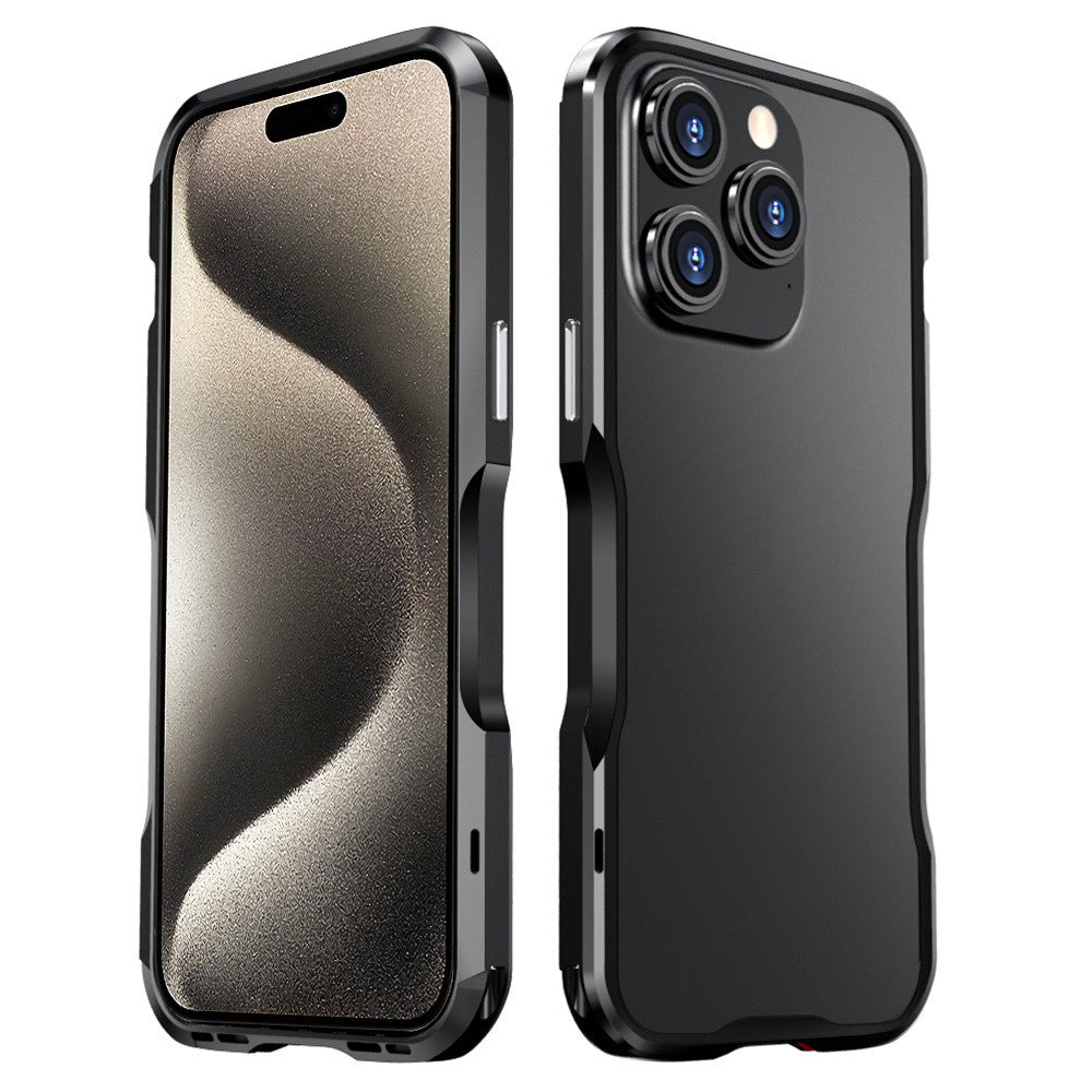LUPHIE Bumper Case for iPhone 15 Pro Anti-Fall Shockproof Metal Frame Phone Cover Protector