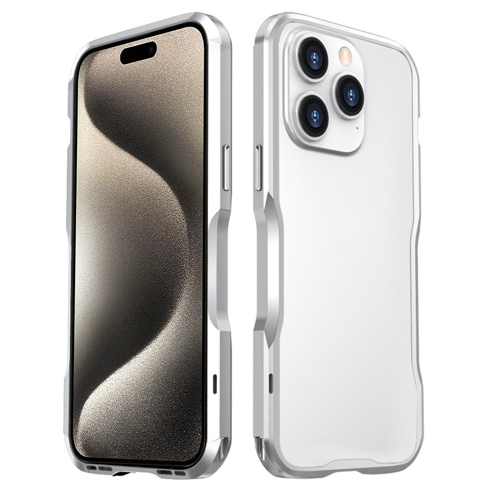 LUPHIE Bumper Case for iPhone 15 Pro Anti-Fall Shockproof Metal Frame Phone Cover Protector