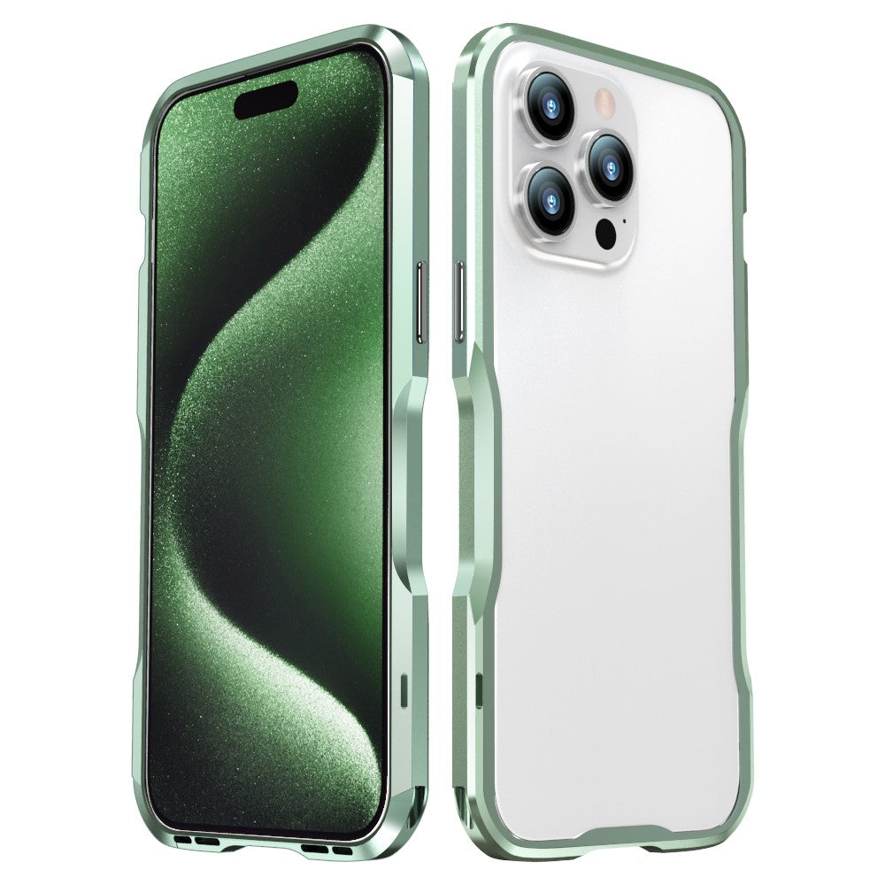 LUPHIE Bumper Case for iPhone 15 Pro Anti-Fall Shockproof Metal Frame Phone Cover Protector
