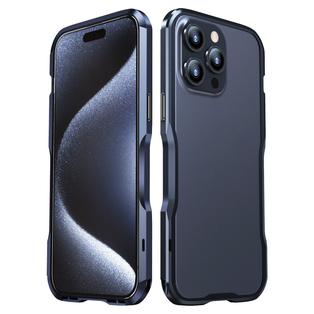 LUPHIE Bumper Case for iPhone 15 Pro Anti-Fall Shockproof Metal Frame Phone Cover Protector