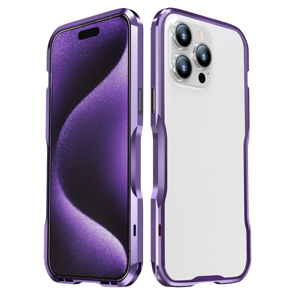 LUPHIE Bumper Case for iPhone 15 Pro Anti-Fall Shockproof Metal Frame Phone Cover Protector