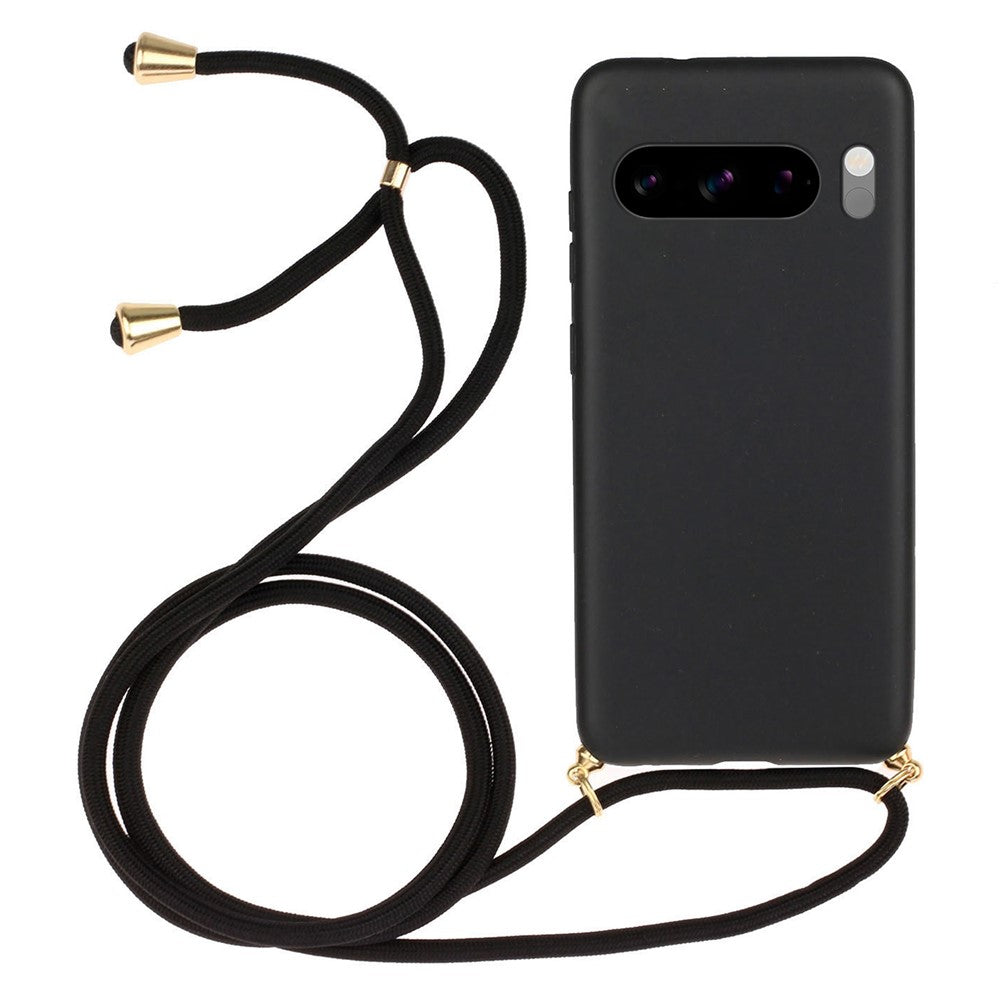 For Google Pixel 8 Pro Case Cell Phone Cover Wheat Straw+TPU Shell with Lanyard