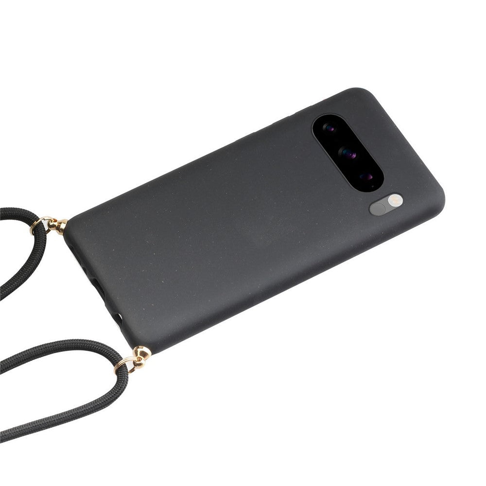 For Google Pixel 8 Pro Case Cell Phone Cover Wheat Straw+TPU Shell with Lanyard
