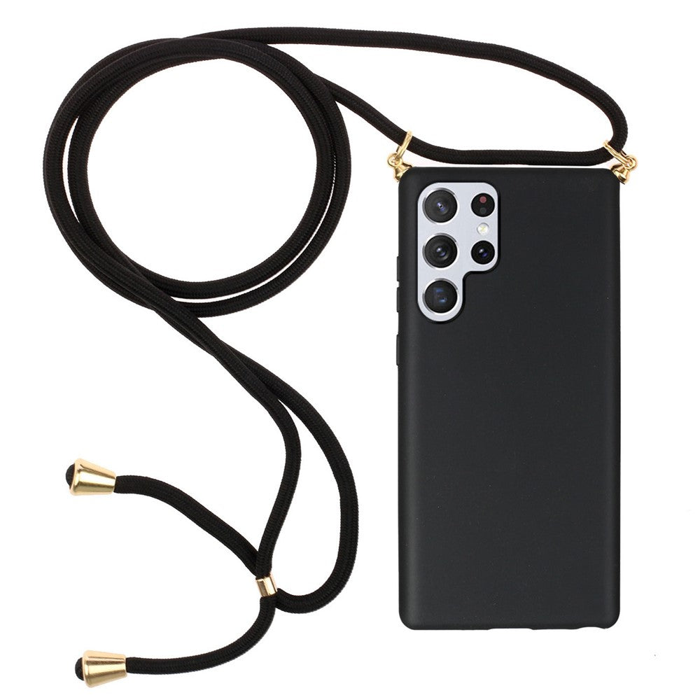 For Samsung Galaxy S24 Ultra Eco-Friendly Phone Case TPU+Wheat Straw Cover with Lanyard