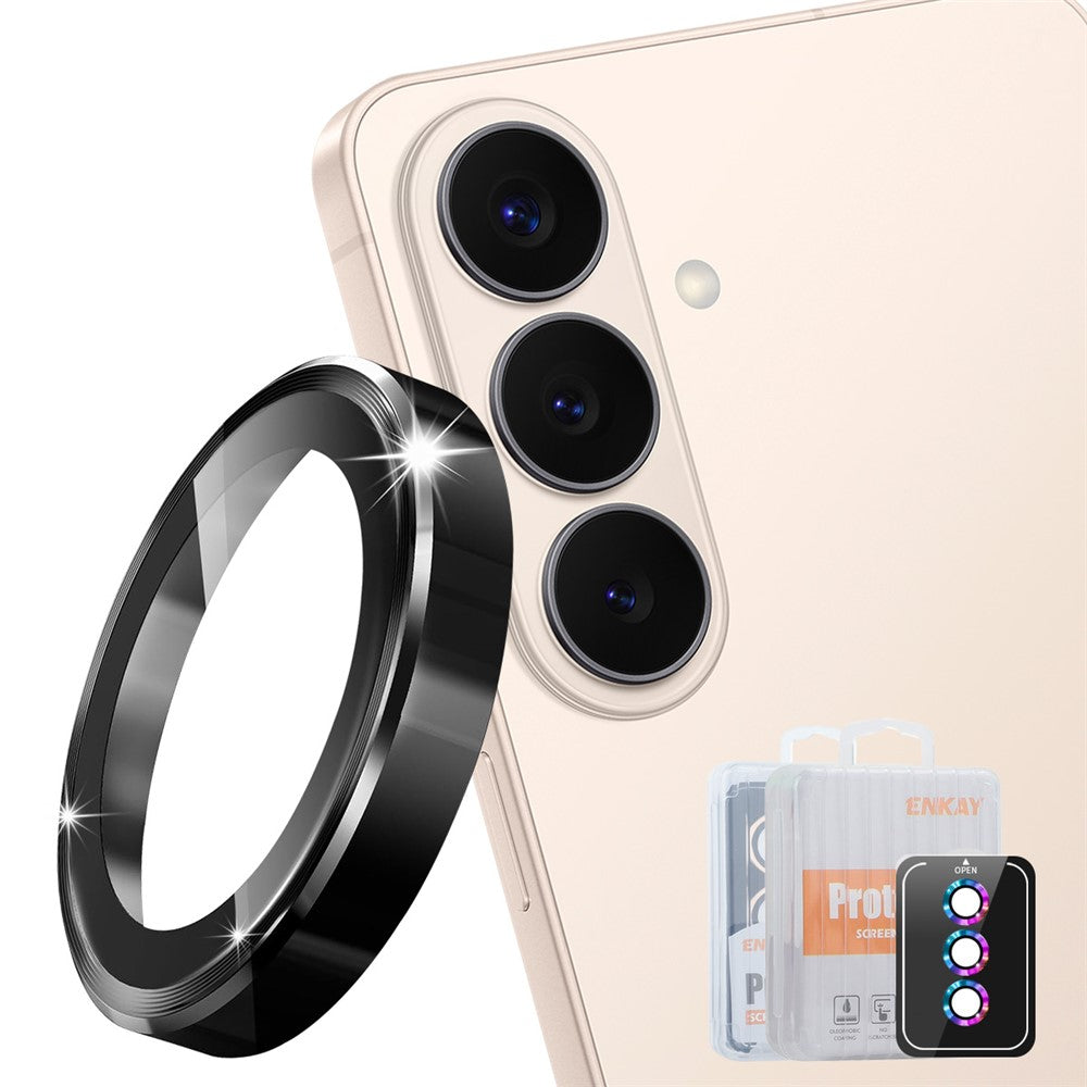 Samsung Galaxy S26 camera lens protector with metal ring and tempered glass film for enhanced durability and clear photo quality
