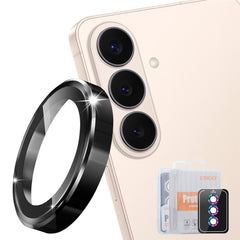 Samsung Galaxy S26 camera lens protector with metal ring and tempered glass film for enhanced durability and clear photo quality