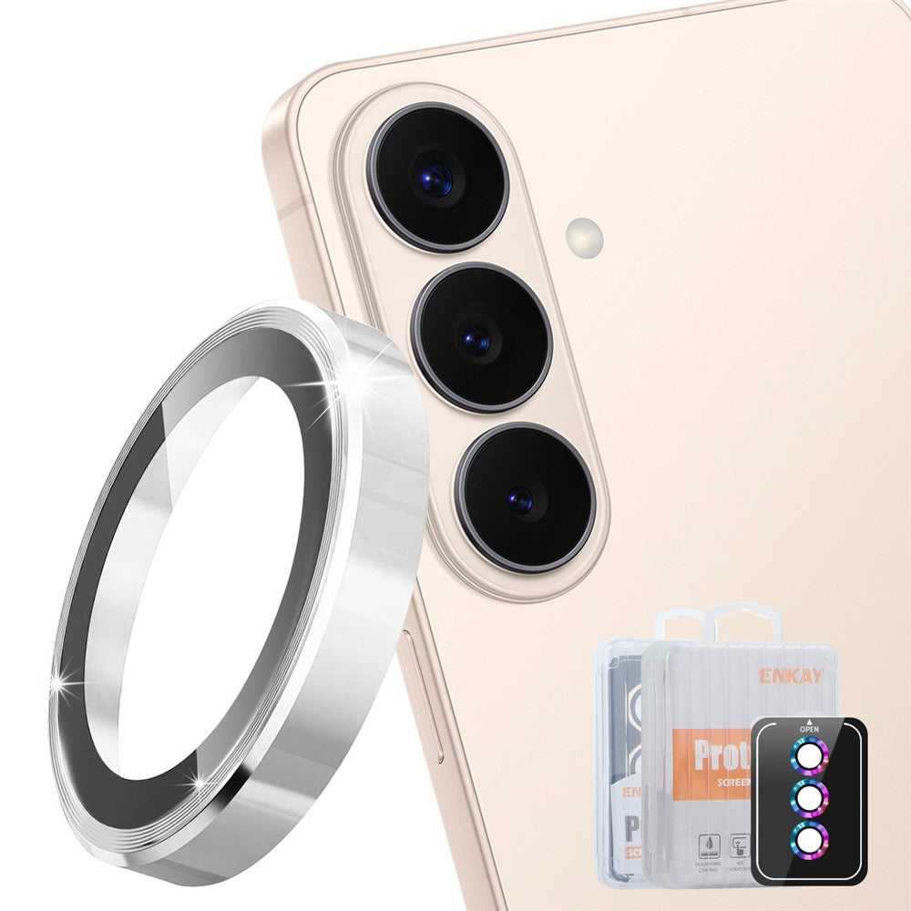 ENKAY HAT PRINCE Samsung Galaxy S26 camera lens protector with metal ring and tempered glass film