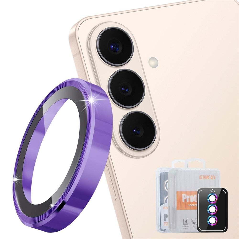 ENKAY HAT PRINCE Samsung Galaxy S26 camera lens protector with metal ring and tempered glass film