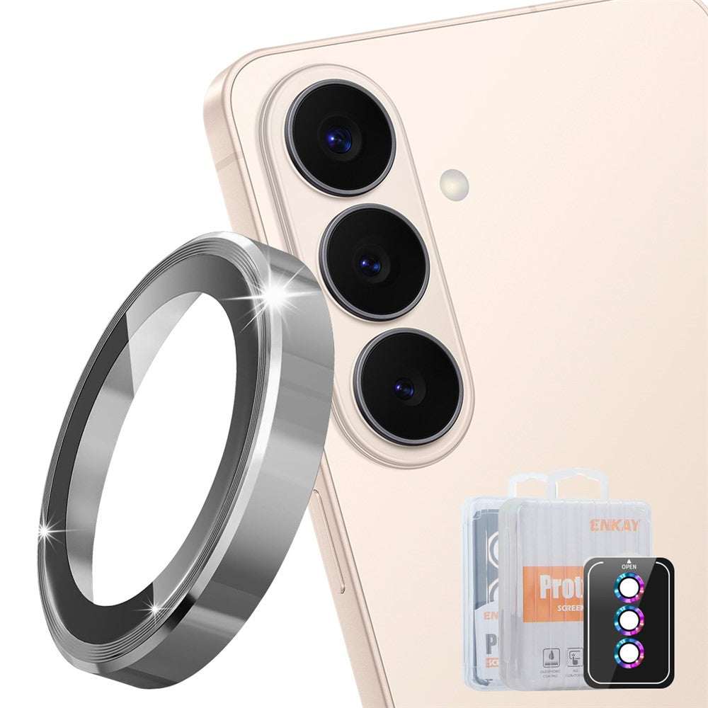 Samsung Galaxy S26 camera lens protector with metal ring and tempered glass film