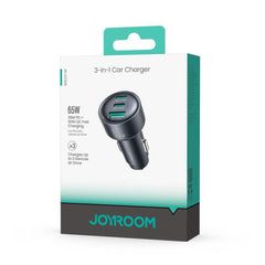 JOYROOM JR-CCN19 65W Car Charger 3 Ports USB-C PD 35W QC3.0 Fast Charging Cigarette Lighter Adapter