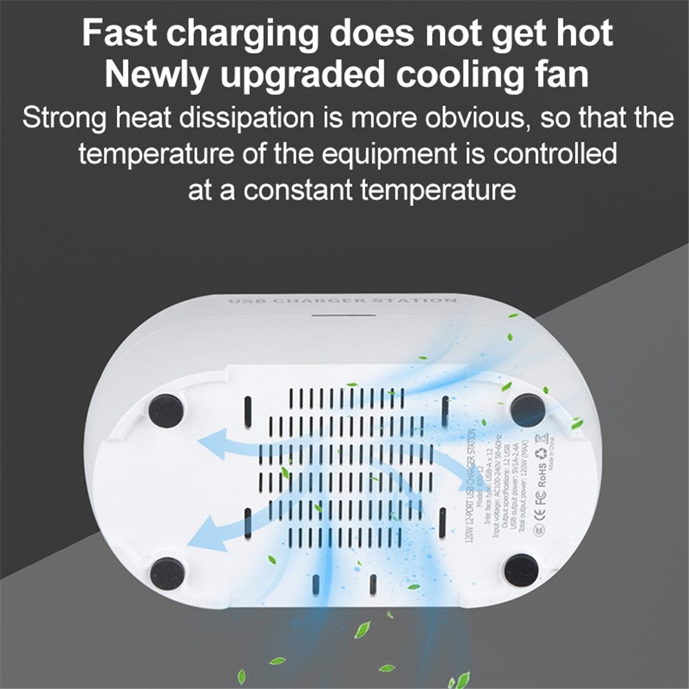 830-24 180W 24 Ports USB Charger Adapter Tablet Phone Charger Desktop USB Charging Station for iPhone Samsung Xiaomi Huawei