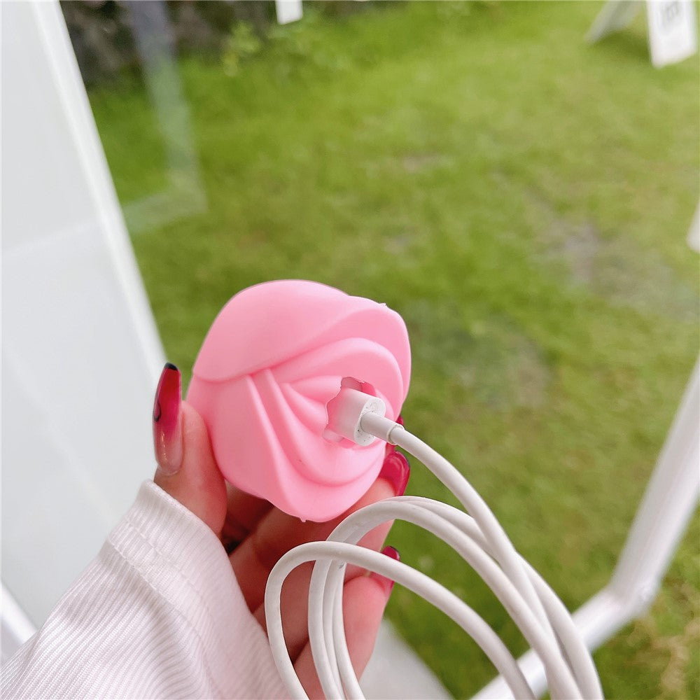 Tulip Series For iPhone 18W / 20W Wall Charger Silicone Protective Case Set with Charging Cable Protector