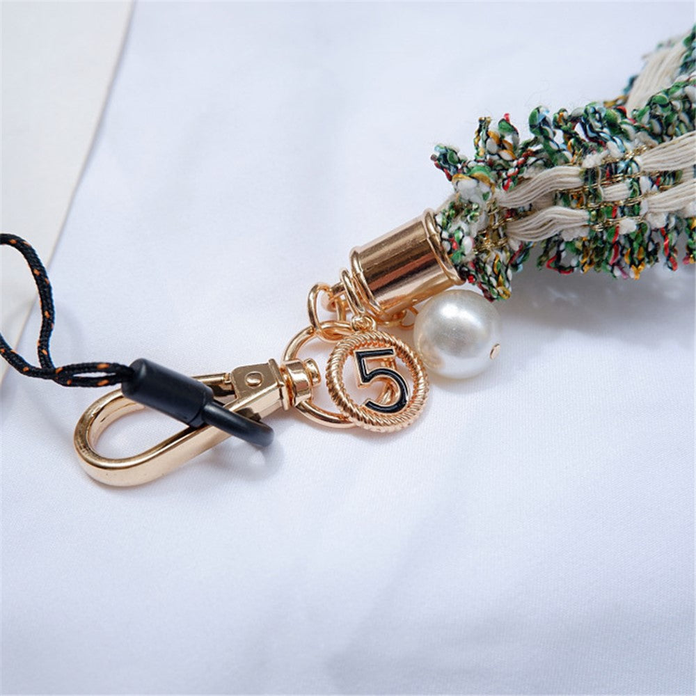 Camellia Series Pearl Ornament Mobile Phone Case Hanging Neck Lanyard Name Tag Neck Strap