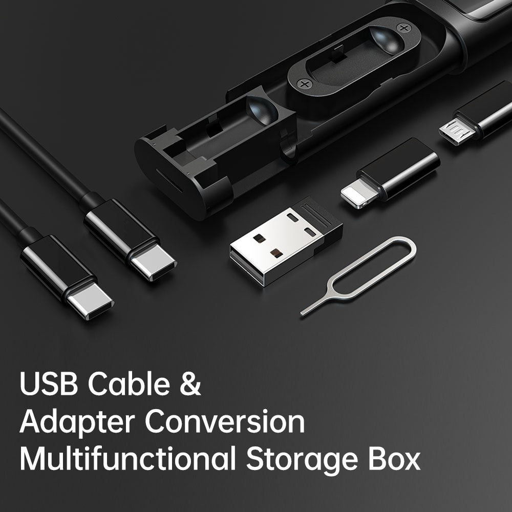 MCDODO WF-1720 Nano Series Multifunctional Fast Charging Data Cable Storage Box Set with Adapter, Eject Pin, Card Slot for Huawei, Xiaomi, Samsung