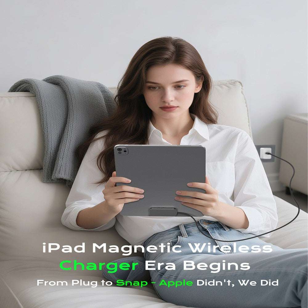 Magnetic wireless charger fast charging pad compatible with iPad Air 13 and iPad Pro 12.9 models