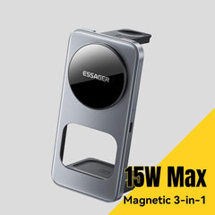 ESSAGER 3 in 1 Desktop Wireless Charger 15W Fast Charging Magnetic Foldable for Phone Watch Earbuds