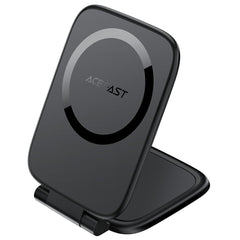 ACEFAST E46 ultra-thin black magnetic phone holder with 270° adjustable foldable design on desk