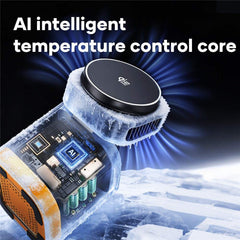 JJT-C53 5-in-1 Magnetic Wireless Charger Semiconductor Cooling System Qi2.2 25W Fast Charging Stand with Built-in Type-C Cable