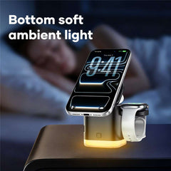 JJT-C53 5-in-1 Magnetic Wireless Charger Semiconductor Cooling System Qi2.2 25W Fast Charging Stand with Built-in Type-C Cable